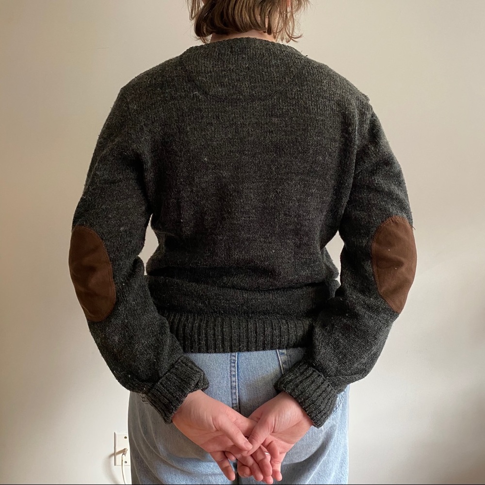 Suit Elbow-Padded Long Sleeve Sweater